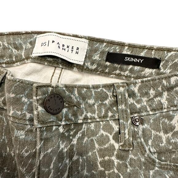 Parker Smith Womens Ava skinny jeans in green leopard size 28 - Picture 5 of 7